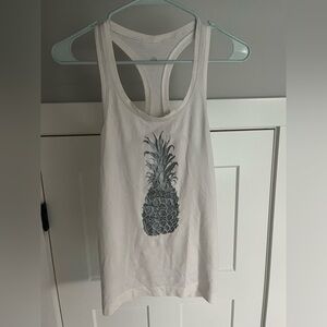 White Pineapple Graphic Tank Top